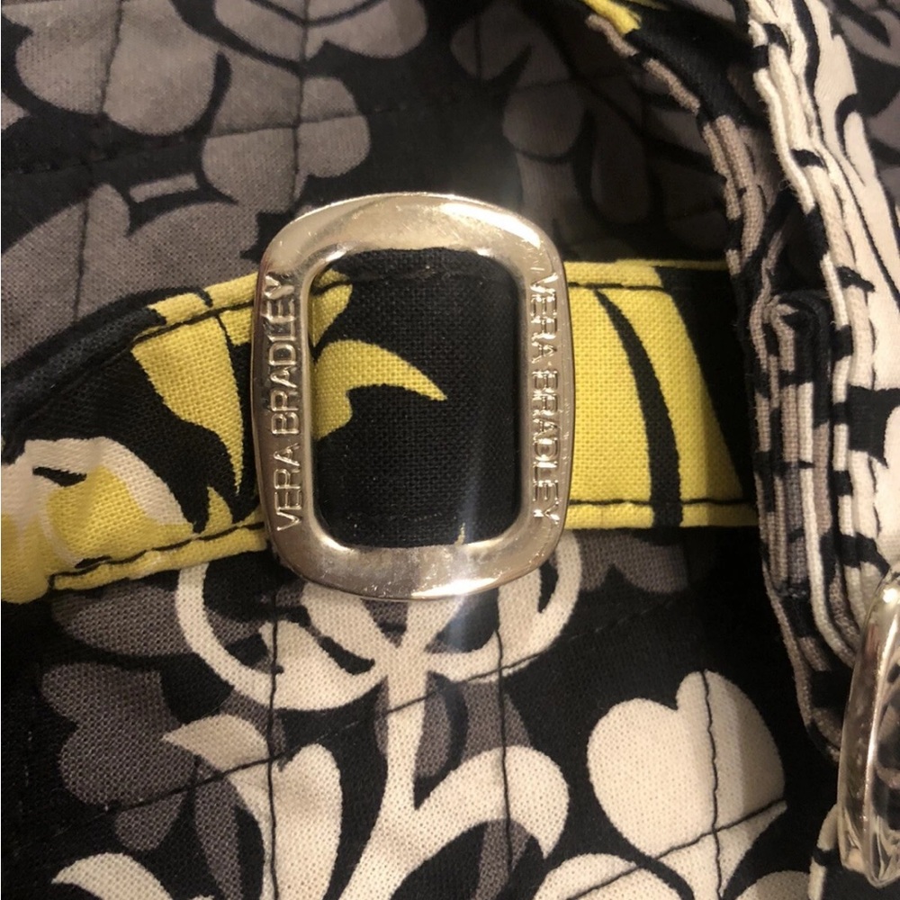 Vera Bradley Backpack Sm Quilted Cotton Zip Yellow Floral “Baroque” 2010 12x9x4 - Picture 9 of 15